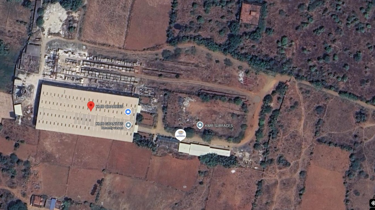 Aerial view of KMB Quarries in Salem, Tamil Nadu